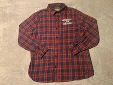 Assholes*s Live Forever Flannel Shirt Mens XL Plaid Button Up Embroidered Back