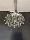 Vintage 1960s  Federal Glass Crystal Petal Clear  Dish