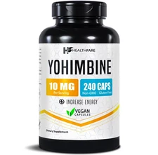 Healthfare Yohimbine HCL 10mg | 240 Capsules Support Energy Max Potency Formula