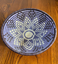 Decorative 10 inch Hand-Woven African Basket Bowl