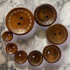 Brown Wooden Buttons 2 Hole Cardigan Sewing Knitting Jacket Coat 9mm To 35mm