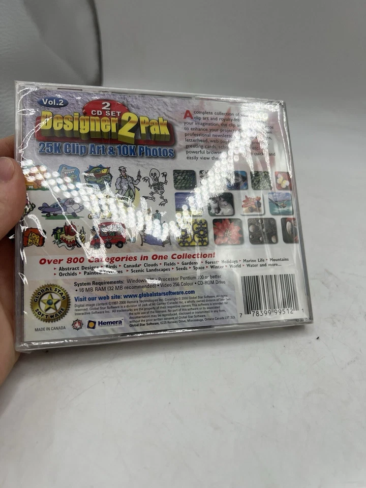 Windows 98 CD-ROM, Designer 2 Pak, 2 CD Set, 25K Clip Art & 10K Photos Vol.2 - Image 2 of 2