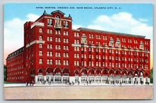 Atlantic City New Jersey~Hotel Morton On Virginia Avenue~Vintage Linen Postcard