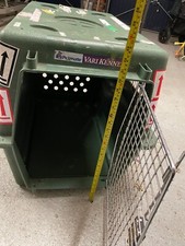 Dog air travel crate, medium, metal gate, hard plastic.