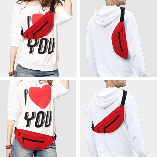 Paquete bandolera grande MAXTOP Fanny con bolsillos de 4 cremalleras ROJO - Imagen 2 de 7