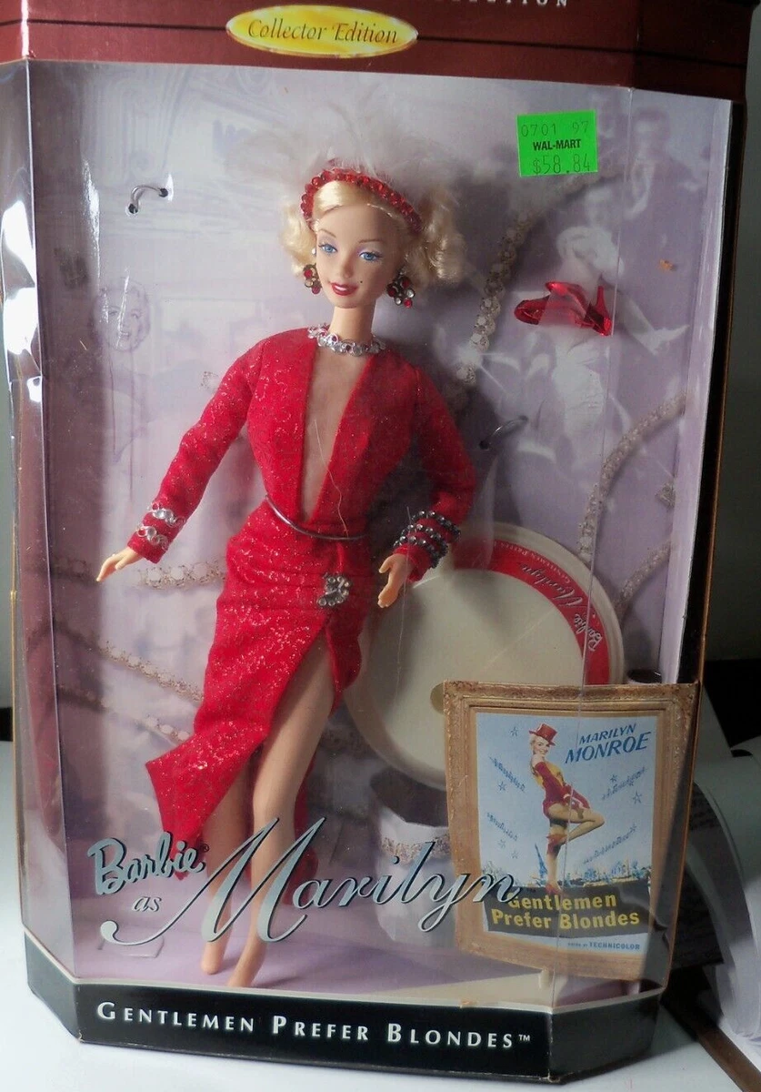 Marilyn Monroe Barbie Doll Gentlemen Prefer Blondes Red Gown Hollywood Legends