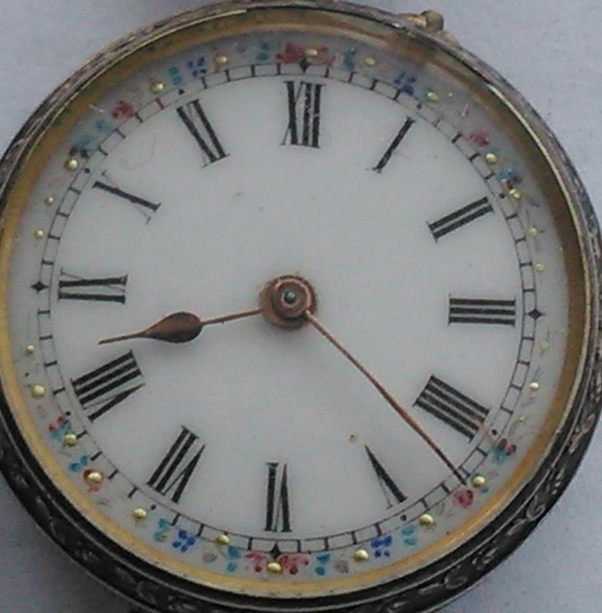 Miniature Silver & PolyChrome Enamel Swiss LEpine Titania Fob Pocket Watch 1910 View 4