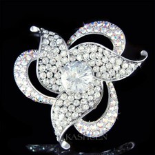 Bridal Flower Floral made with Swarovski Crystal Cubic Zirconia Bride Pin Brooch