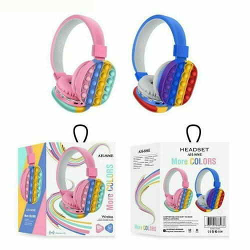 Kids Fidget Bluetooth Wireless Headphones Popular Cool Pop It Poppet Bubble - Picture 5 of 8