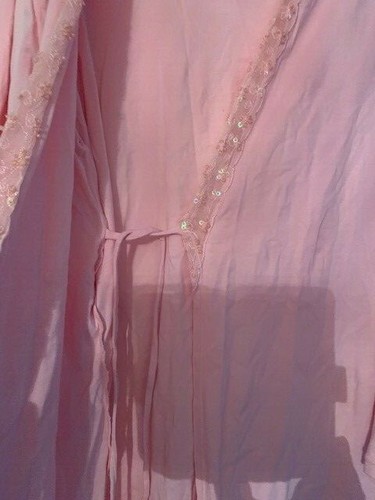 M&Co dressing gown/wrap/robe/cover up cotton soft pink- size M - Picture 5 of 5