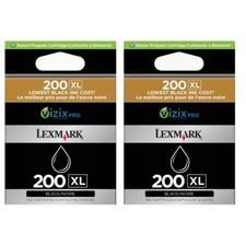 Twin Genuine Lexmark 200XL 200 XL Black Ink Cartridge for Pro 5500 5000 4000