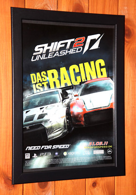 Shift 2 Unleashed Need for Speed PS3 Promo Rare Small Poster / Ad Page Framed.