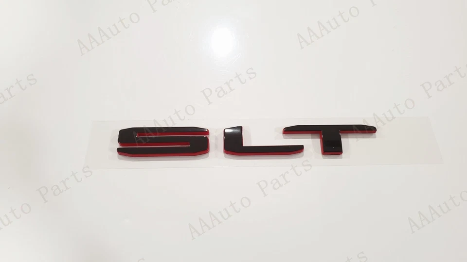 1 pieza emblema letra SLT trasero rojo negro 2019+ GMC Sierra 1500 2500 Yukon Yukon XL Foto 3 de 4