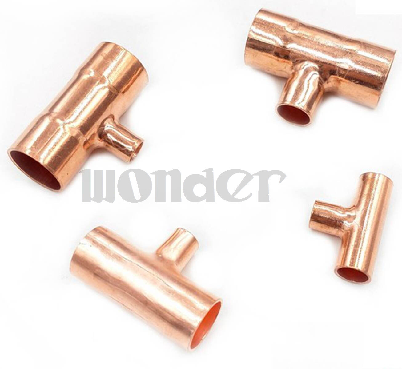 Inner Diameter 8-54mm Copper End Feed Reducer Tee 3 Way Pipe Fitting Gas Oil