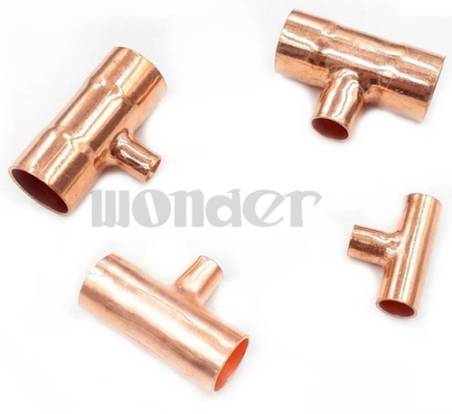 Inner Diameter 8-54mm Copper End Feed Reducer Tee 3 Way Pipe Fitting Gas Oil