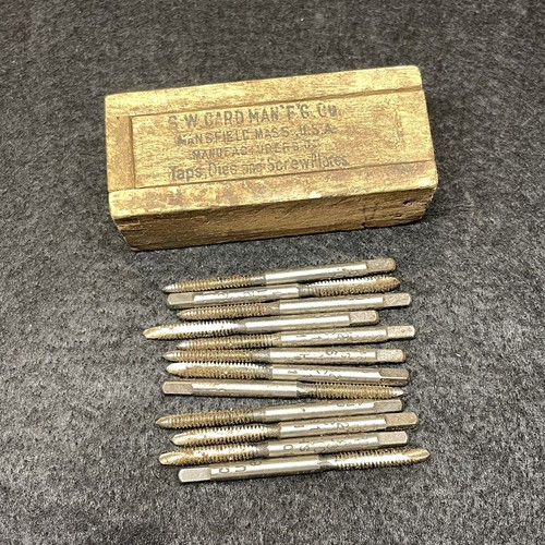 Vintage S.W. Card Manufacturing Company (12) 6/32” Taps w/ Original Dovetail Box eBay