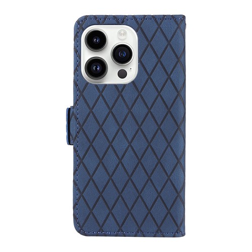 Grid Leather Wallet Stand Phone Case For iPhone 16 15 14 13 12 11 Pro Max XR 7 8 - 第 8/52 張圖片