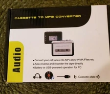Portable Cassette Tape to MP3/WAV/,WMA via USB Converter, Cassette - Sealed