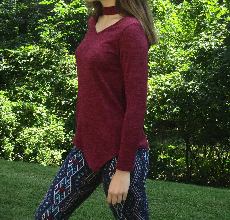 ❤️ NEW Tru Luv Tween Girls Long Sleeves Burgundy Soft Warm Top 7 8 10 ❤️ - Image 3 of 3