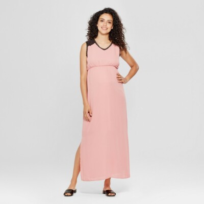 Ma Cherie Slate Rose Pink Maternity Crochet Shoulder Side Slit Maxi Dress, M | eBay Ma Cherie Slate Rose Pink Maternity Crochet Shoulder Side Slit Maxi Dress, M | eBay