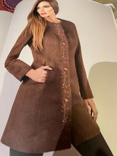 Alpaca Suri Coat Chocolate Size 10 Petite