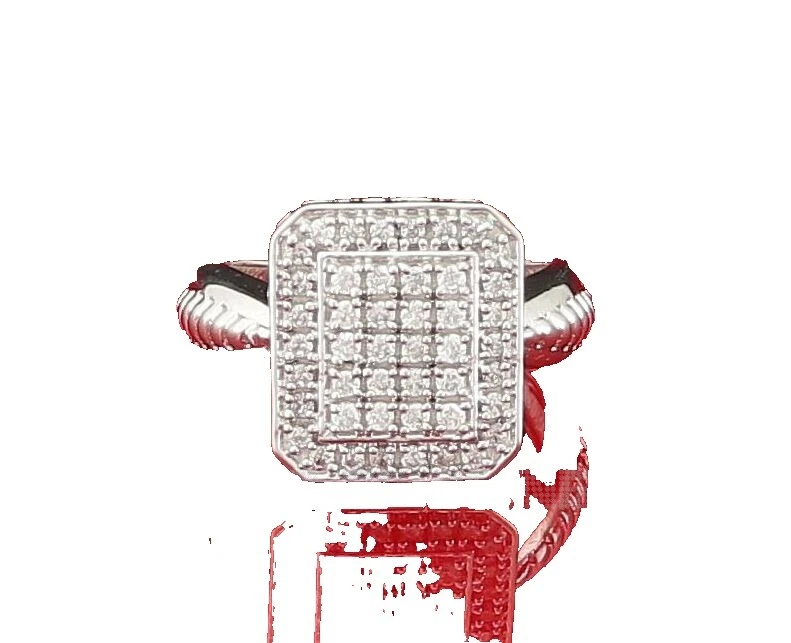 Anillos de Plata de Ley Blanco para hombres 7.5 Anillo