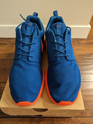 nike roshe run dark royal blue orange