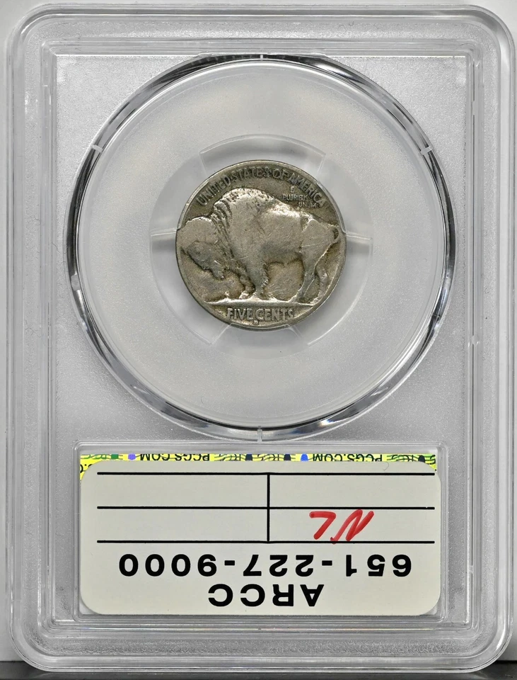 1913 D BUFFALO NICKEL TYPE 2 G06 Graded PCGS Good Nice Original Legible Coin V2 - Image 2 of 2