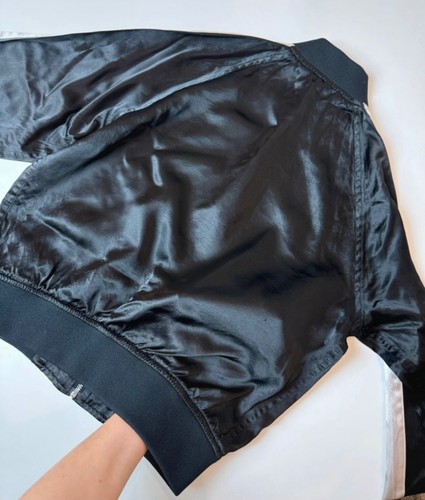 COMME DES GARCONS Black Bomber Jacket Silk Sport Blazer Short Coat Women's S - Picture 11 of 13