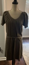 Ann Taylor LOFT Lightweight Belted Brown Sweater Dress Size Small