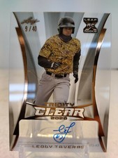 LEDDY TAVERAS /40 AUTO 2020 Leaf Trinity Baseball XRC CLEAR Acetate RC Orioles