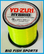 YO-ZURI HYBRID Fluorocarbon Fishing Line 20lb/600yd HIVIS NEW FREE USA SHIP 