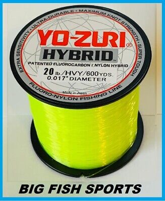 YO-ZURI HYBRID Fluorocarbon Fishing Line 20lb/600yd HIVIS NEW! FREE USA  SHIP! 