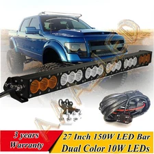 30 Inch Led Light Bar Amber White Stroboflash for SUV ATV Truck Boat 4X4 Lamp 27
