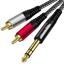 6.35 Mm To 2rca Cable 6 Ft 6.35mm 1/4 Inch Male Trs Stereo Plug To Rca Male Audi