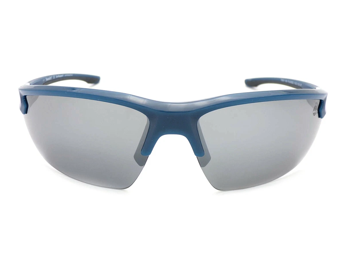 Timberland Polarized Sunglasses Blue Semi Rimless/ Silver Mirror Lens TB9251 90D