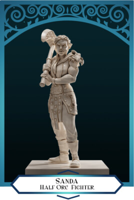 Half-Orc Fighter - Sanda | DnD is a Woman | Dungeons & Dragons - 28mm