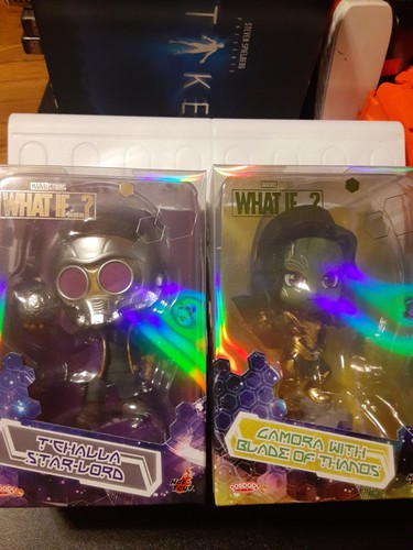 Gamora & Star lord Cosbaby Bobble-Head Figure Hot Toys Marvel What If. Guardians