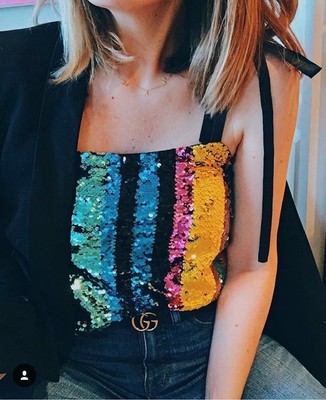 sequin stripe top