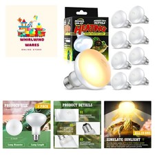 8 Pcs Reptile Basking Spotlight Bulbs, Basking Bulbs for Reptiles UVA Reptile...