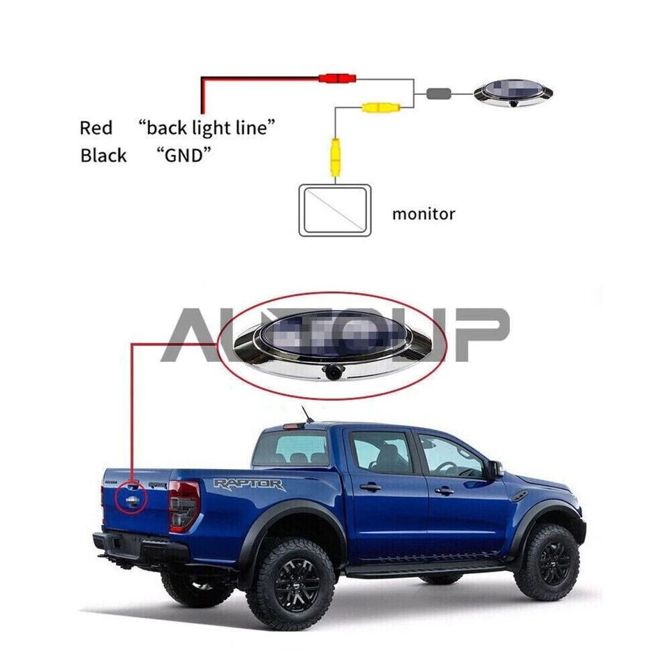 Kit de cámara ovalada y de respaldo con emblema de puerta trasera para Ford F150 F250 F350 09-16 Foto 4 de 4
