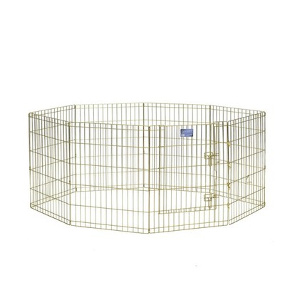 MIDWEST HOMES FOR PETS FOLDABLE METAL EXERCISE PEN PLAYPEN GOLD ZINC - GOLD