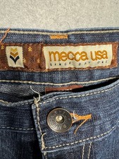 VTG Mecca Jeans Embroidered Relaxed Men 34x31 Skate Y2K Hip Hop Denim