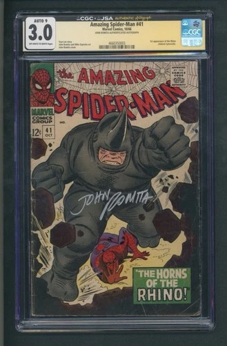 AMAZING SPIDER-MAN #41 CGC 3.0 JOHN ROMITA AUTOGRAPHED!