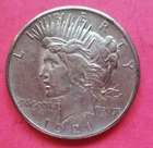 1921 PEACE SILVER DOLLAR.  CIRCULATED. BETTER GRADE.