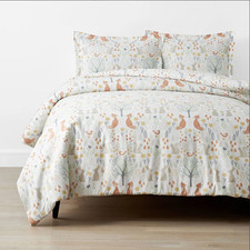 Company Kids Forest Animals Classic Cool Organic Cotton Percale Duvet Cover Set