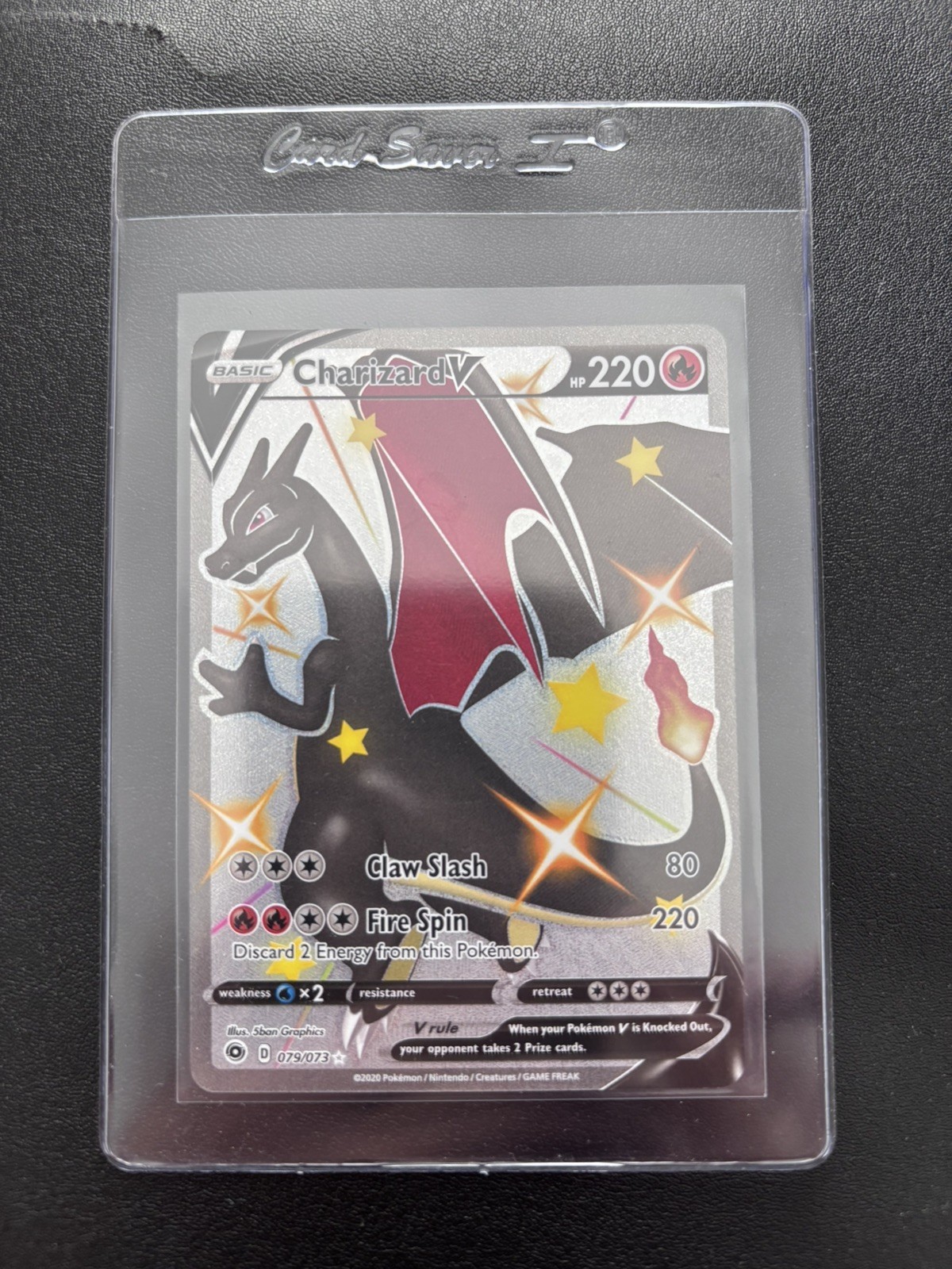 Charizard V Champion's Path Secret Rare Full Art 079/073 Pokemon Card NM.  