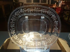 Cold meat Platter American brilliant Period Cut glass signed Sinclaire Ivy no 2