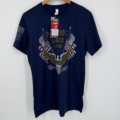 Nine Line USA Patriotic Mens T Shirt Navy Blue Eagle Flags Size Medium NWT
