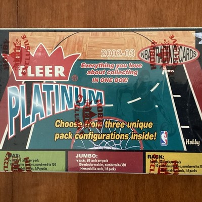 2002/03 Fleer Platinum Basketball Hobby Box- Reg Wax, Jumbos, racks All In One!